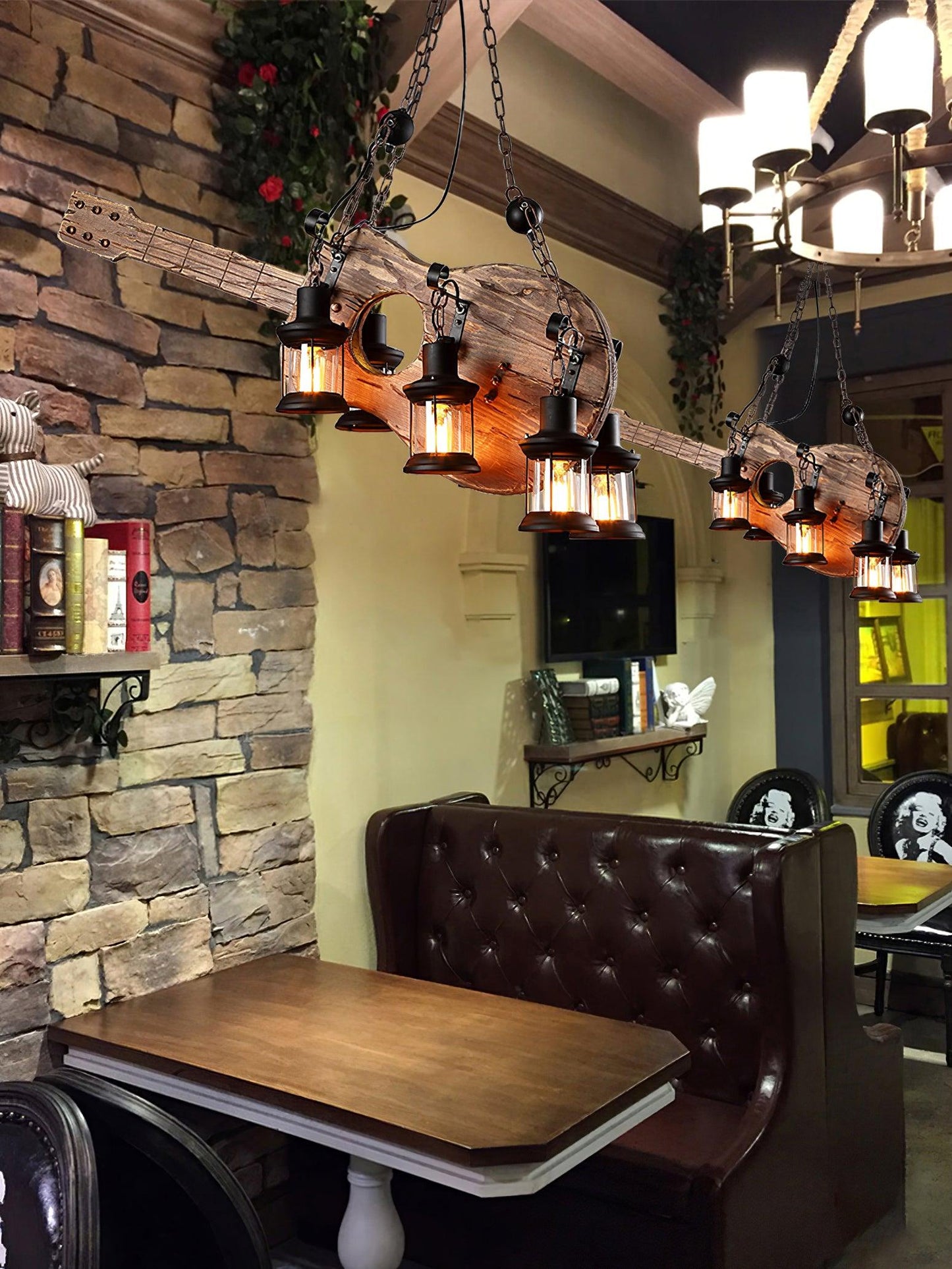 Vintage Guitar Chandelier