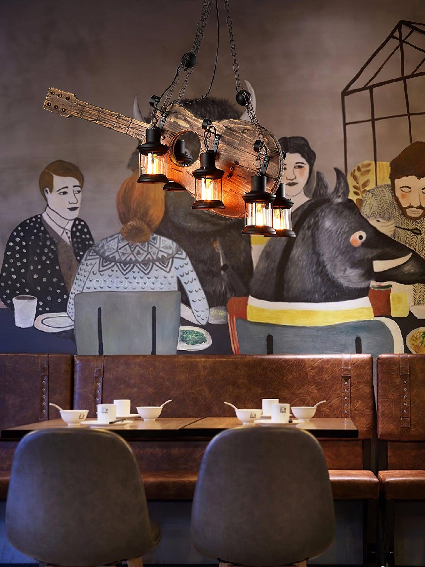 Vintage Guitar Chandelier