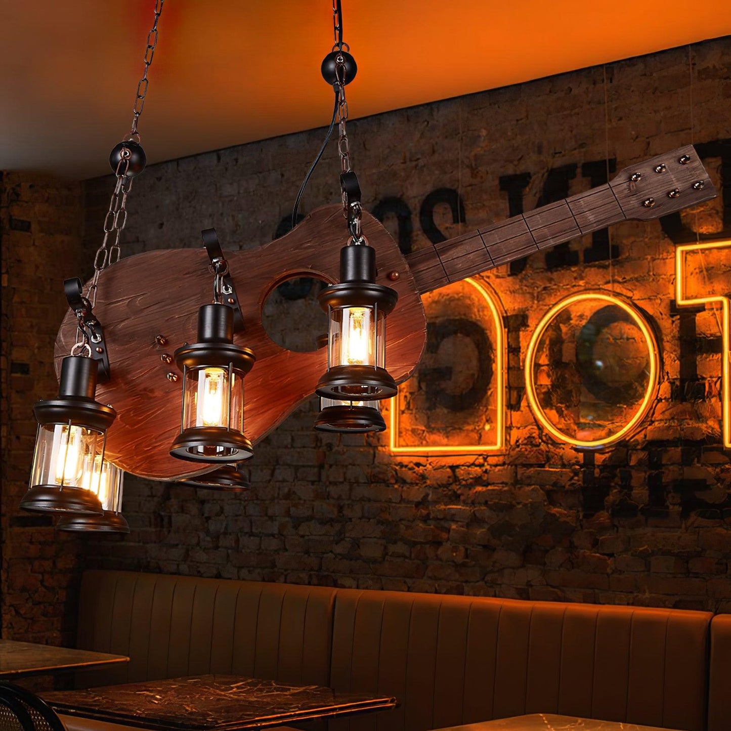 Vintage Guitar Chandelier