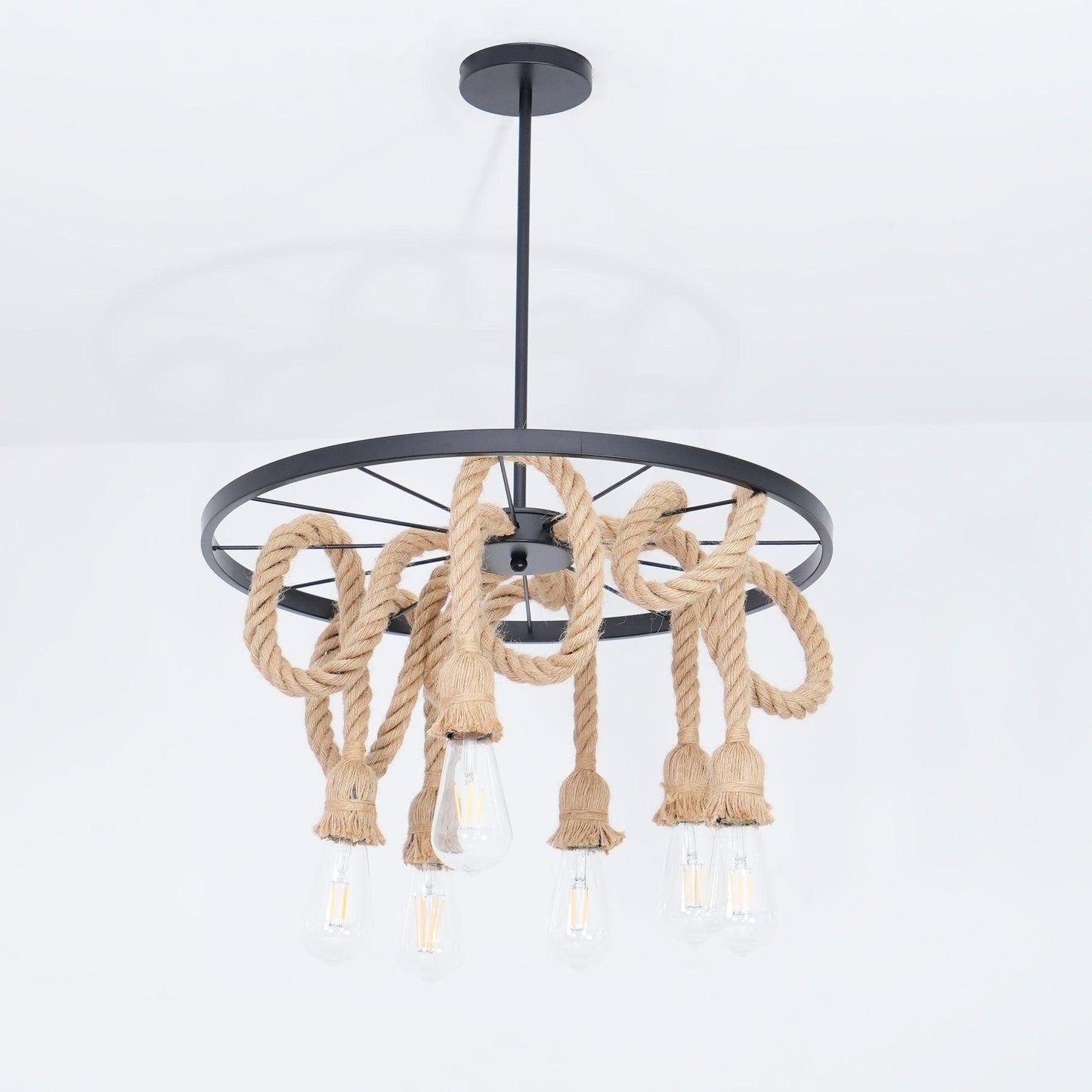 Creative and Personalized Hemp Rope Retro Chandelier