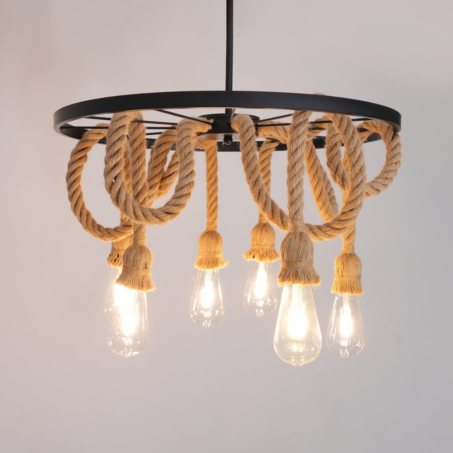 Creative and Personalized Hemp Rope Retro Chandelier