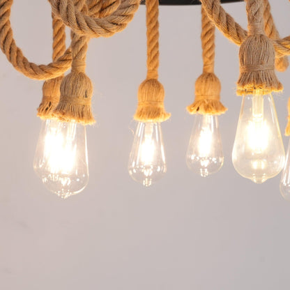 Creative and Personalized Hemp Rope Retro Chandelier