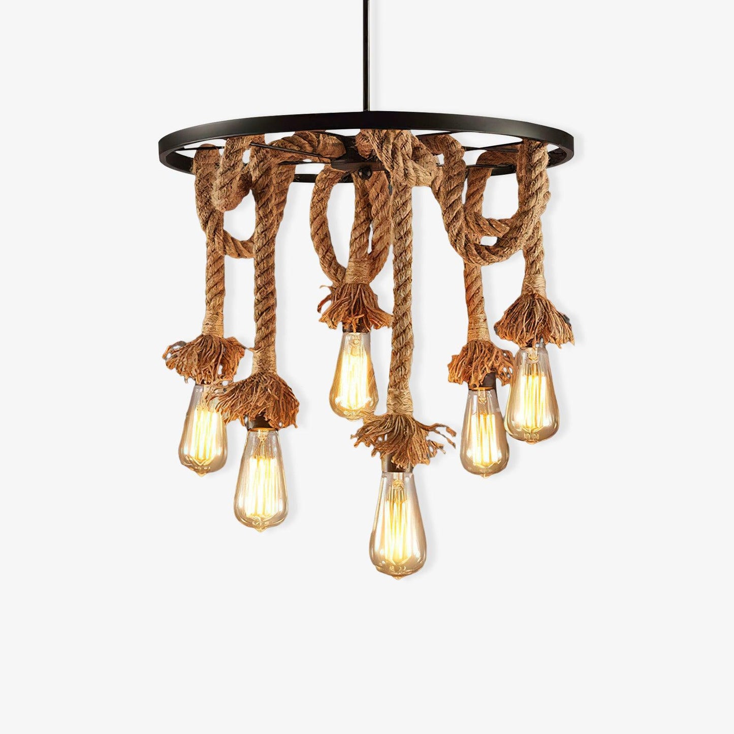 Creative and Personalized Hemp Rope Retro Chandelier
