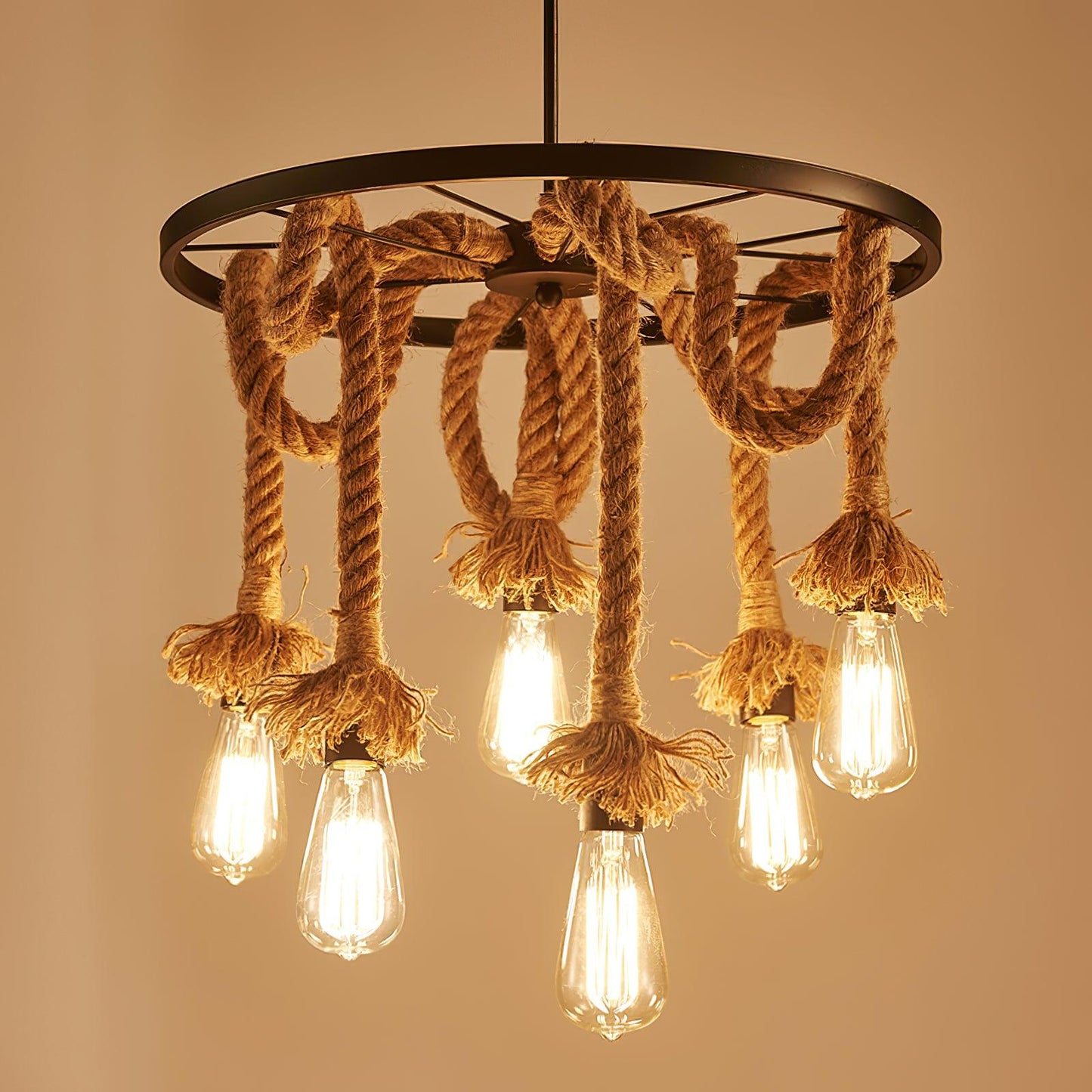 Creative and Personalized Hemp Rope Retro Chandelier