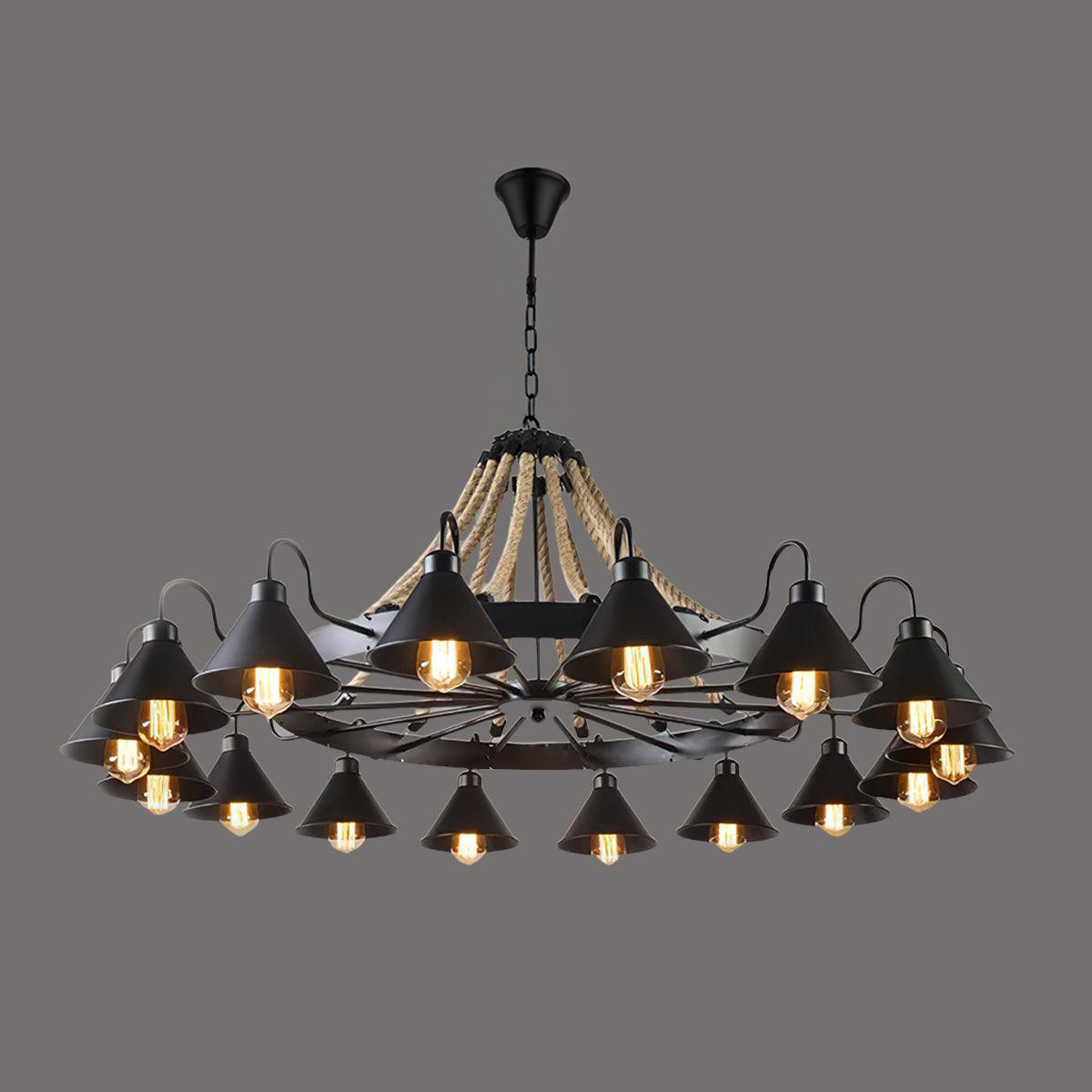 Industrial Style Retro Hemp Rope Chandelier