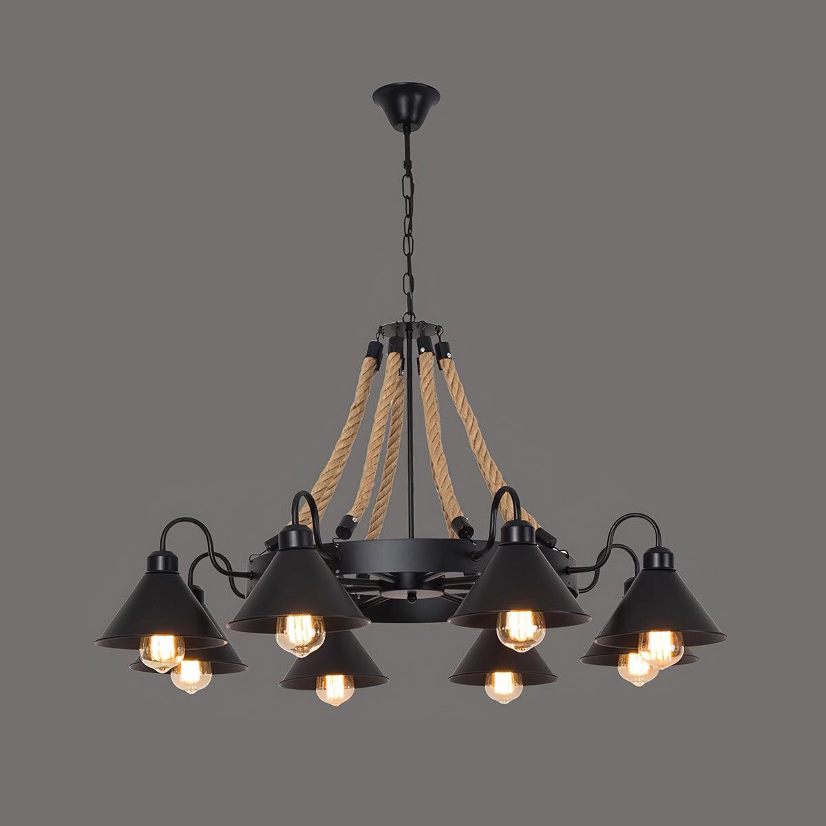 Industrial Style Retro Hemp Rope Chandelier