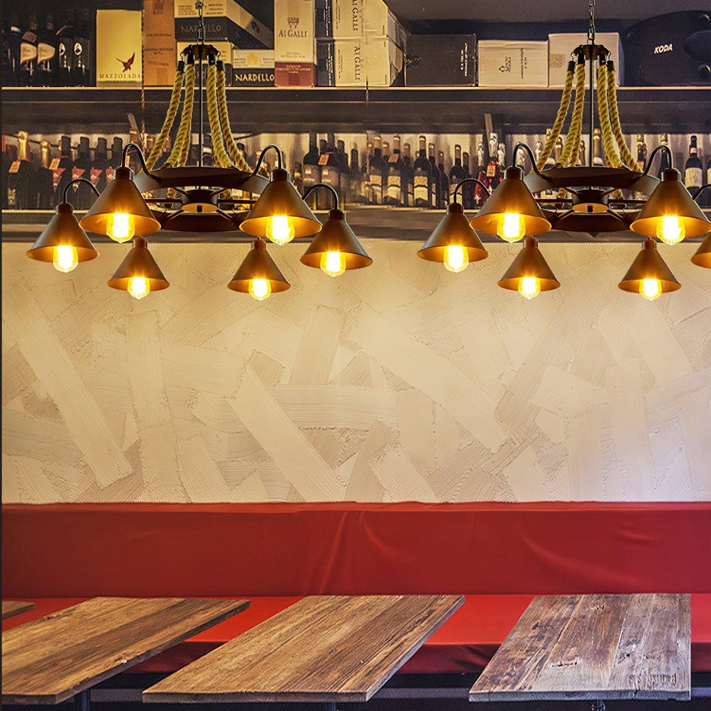 Industrial Style Retro Hemp Rope Chandelier