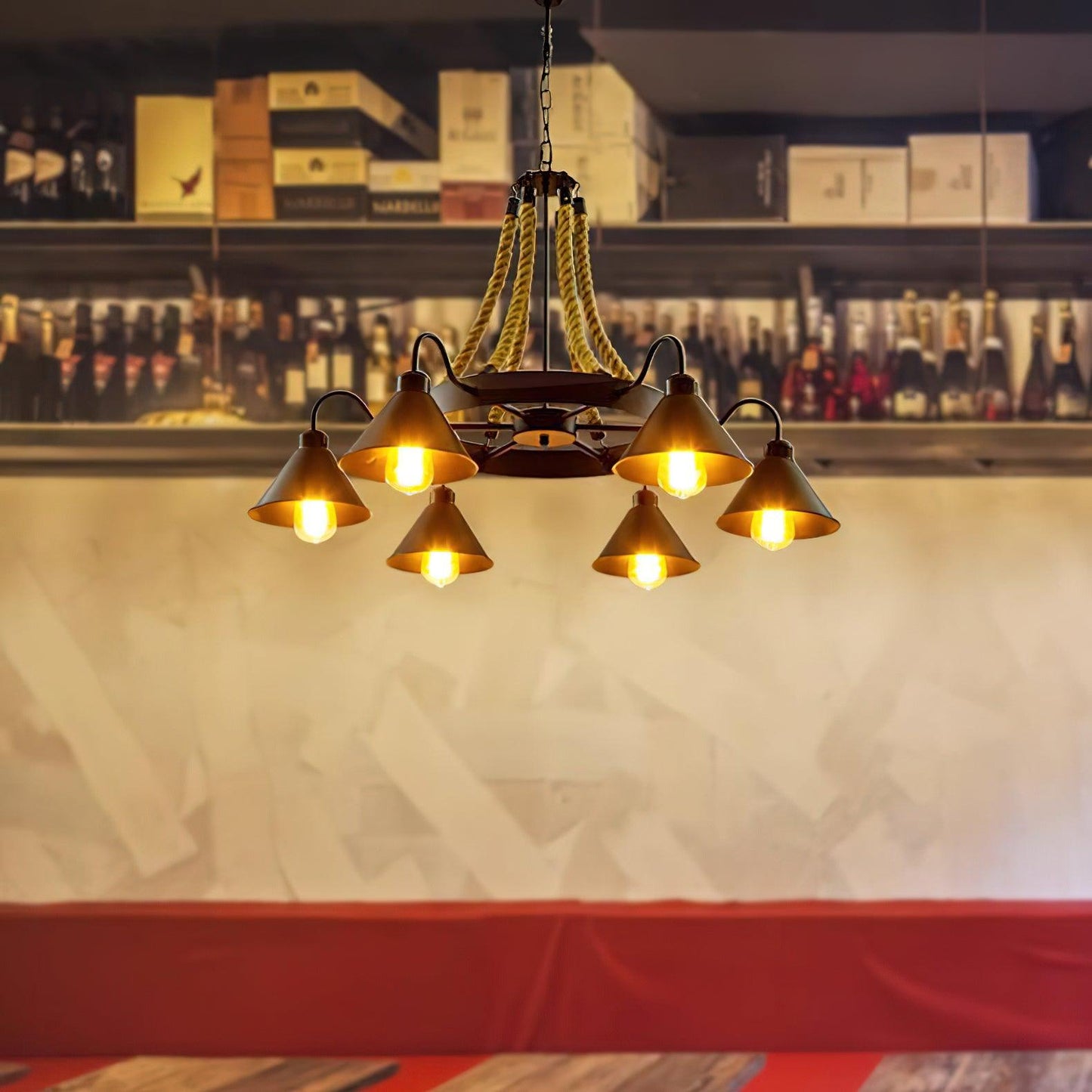 Industrial Style Retro Hemp Rope Chandelier