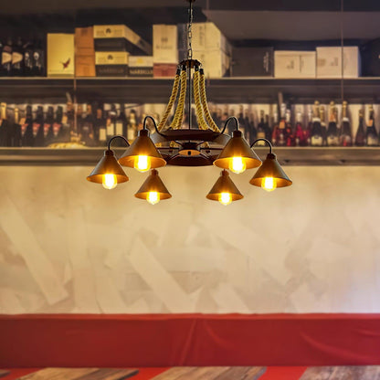 Industrial Style Retro Hemp Rope Chandelier