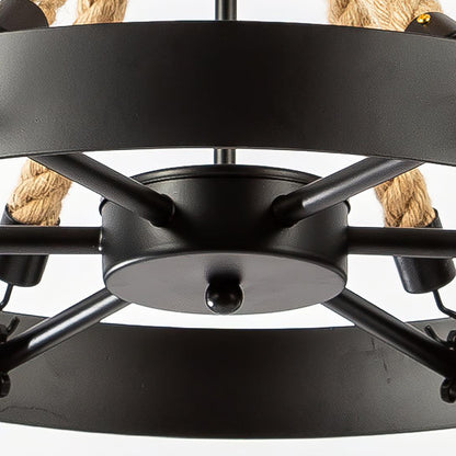 Industrial Style Retro Hemp Rope Chandelier