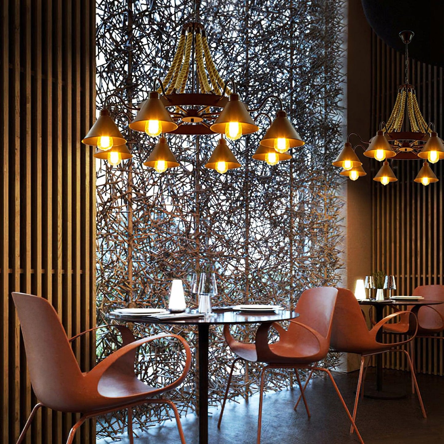 Industrial Style Retro Hemp Rope Chandelier