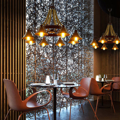 Industrial Style Retro Hemp Rope Chandelier