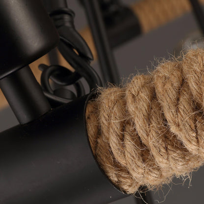 Hemp Rope Large Round Candlestick Chandelier