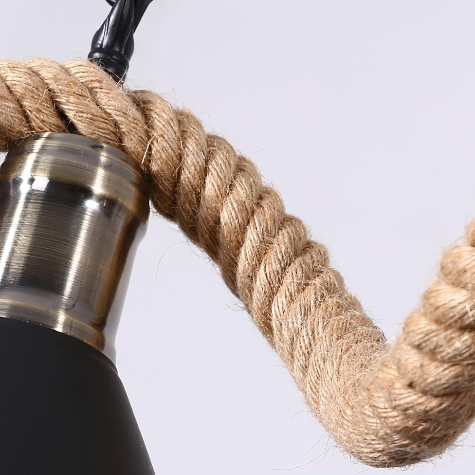 Hemp Rope Large Round Candlestick Chandelier