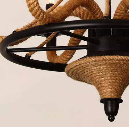 Hemp Rope Atmosphere Industrial Style Chandelier