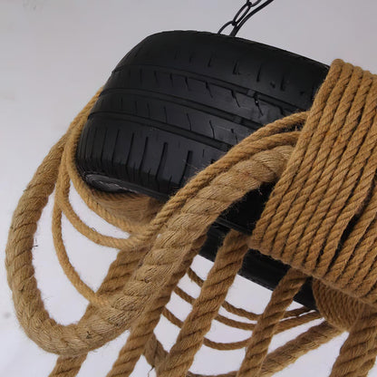 Hemp Rope Tire Candlestick Chandelier