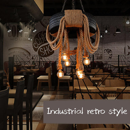 Hemp Rope Tire Candlestick Chandelier