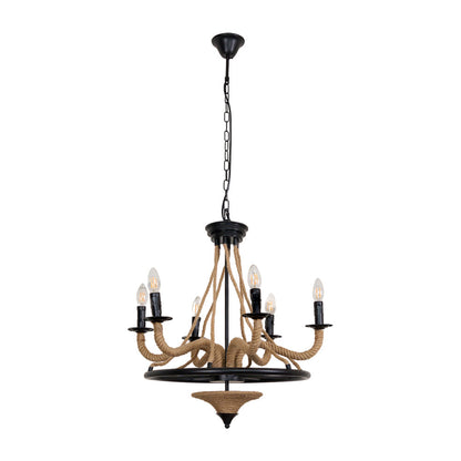 Hemp Rope Atmosphere Industrial Style Chandelier