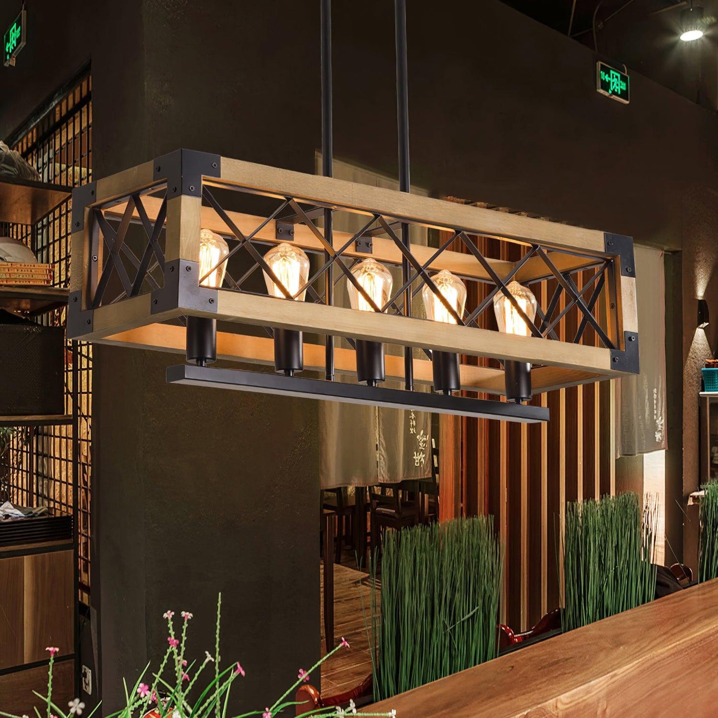 American Rectangular Retro Chandelier