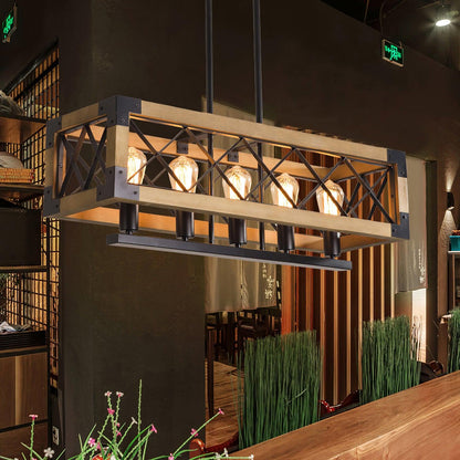 American Rectangular Retro Chandelier