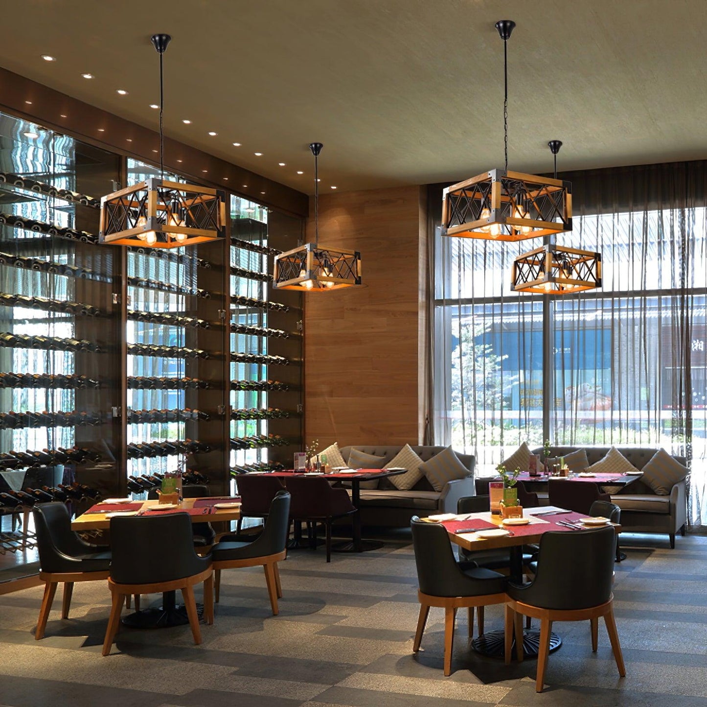 American Rectangular Retro Chandelier