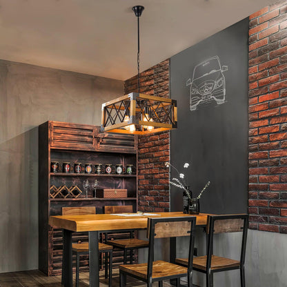 American Rectangular Retro Chandelier