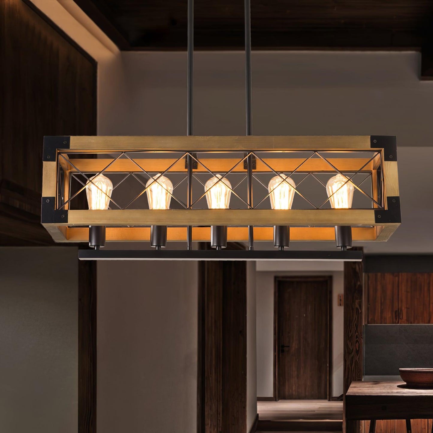American Rectangular Retro Chandelier