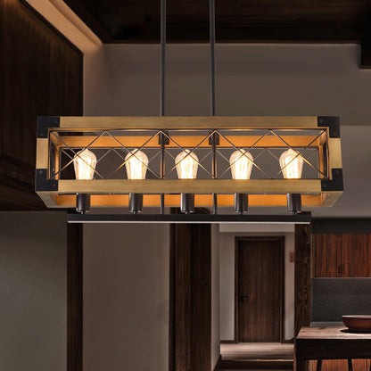 American Rectangular Retro Chandelier