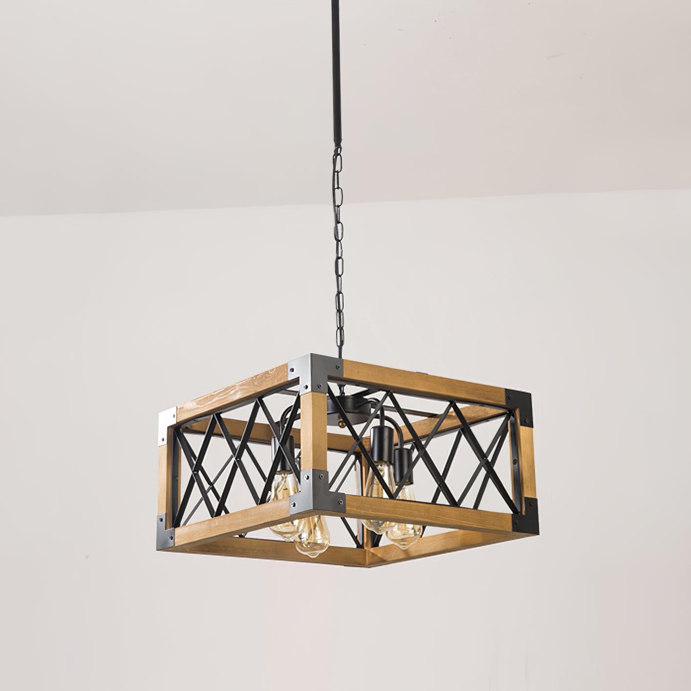 American Rectangular Retro Chandelier