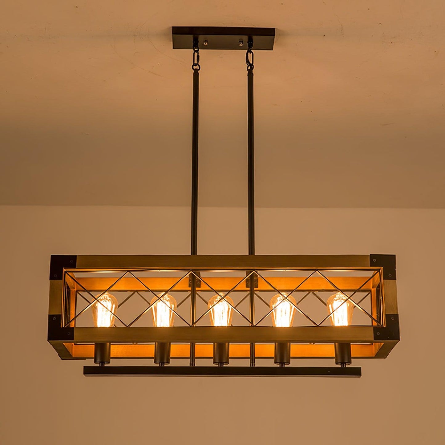 American Rectangular Retro Chandelier