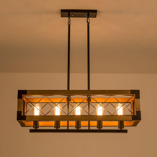 American Rectangular Retro Chandelier
