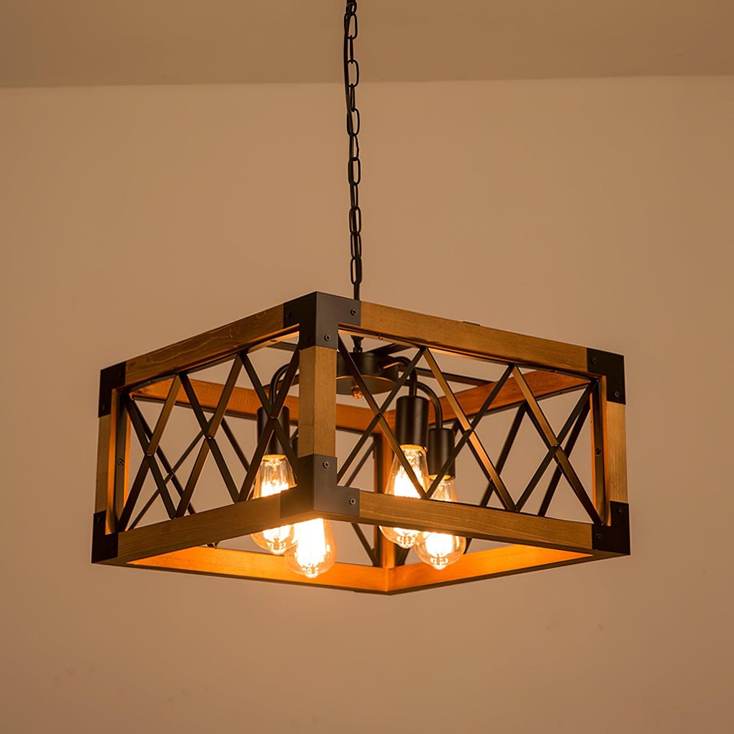 American Rectangular Retro Chandelier