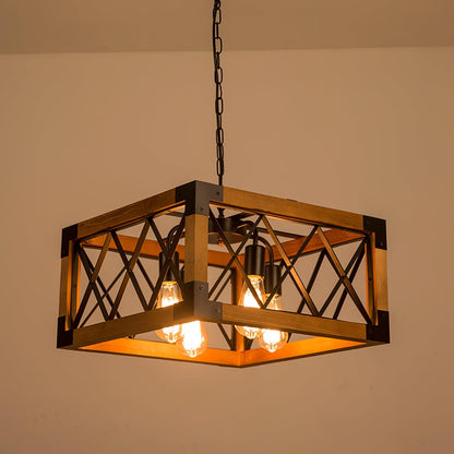 American Rectangular Retro Chandelier