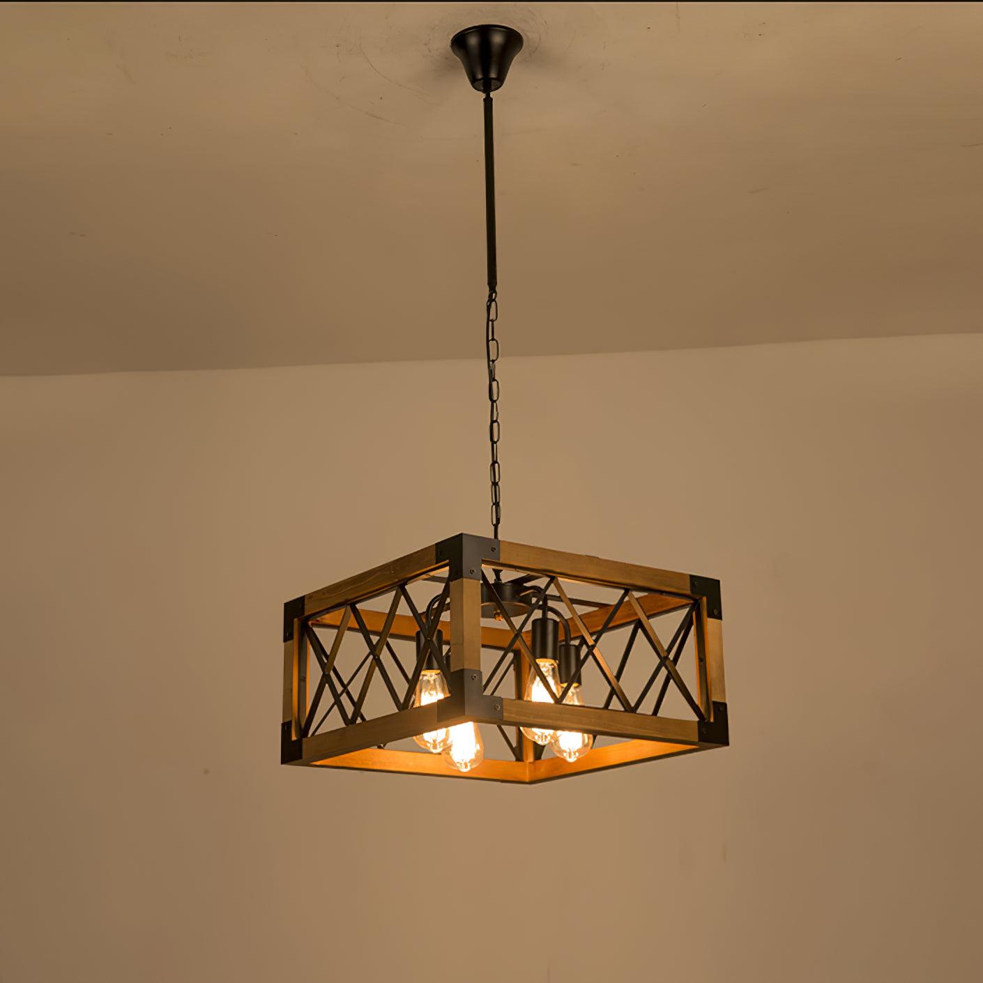 American Rectangular Retro Chandelier