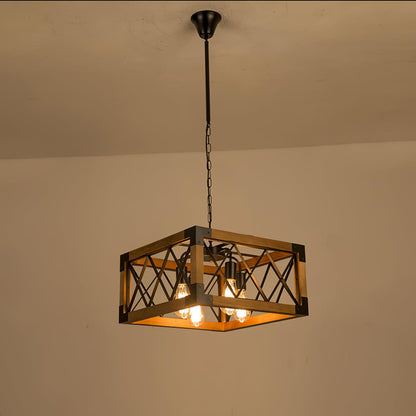 American Rectangular Retro Chandelier
