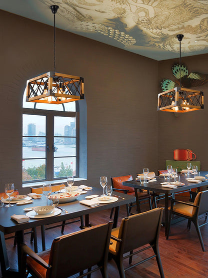 American Rectangular Retro Chandelier