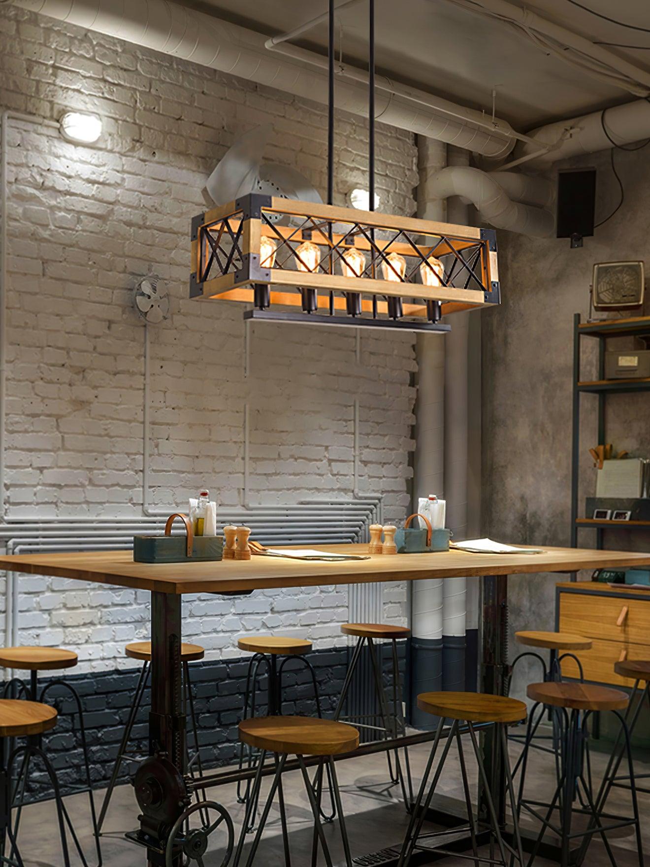 American Rectangular Retro Chandelier