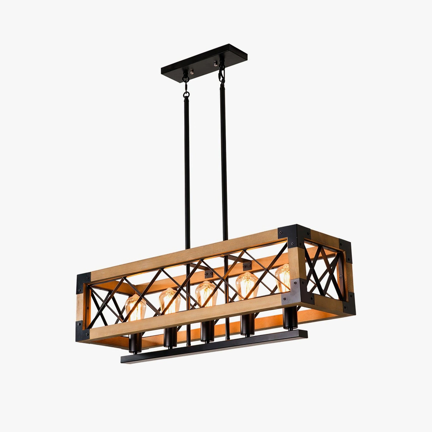 American Rectangular Retro Chandelier