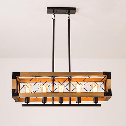 American Rectangular Retro Chandelier