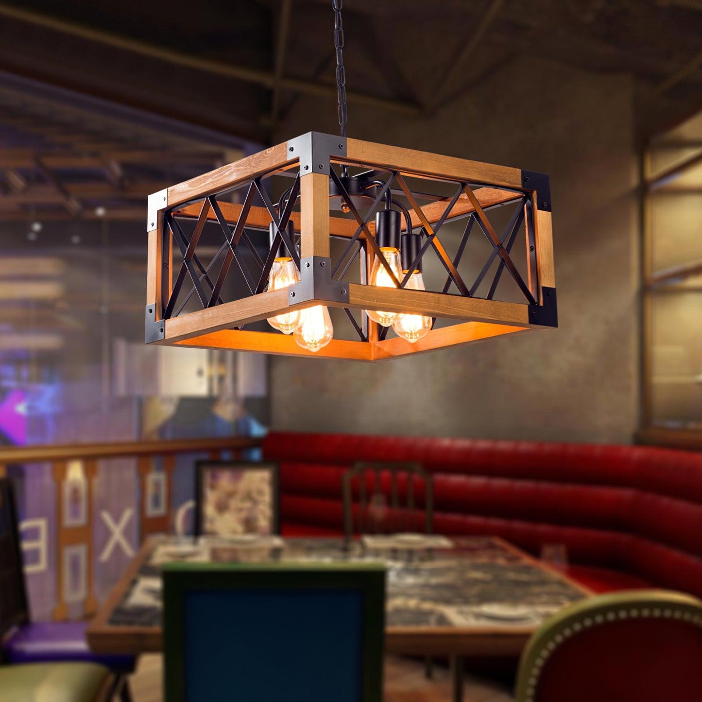 American Rectangular Retro Chandelier