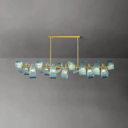 Peacock Blue Art Glass Chandelier