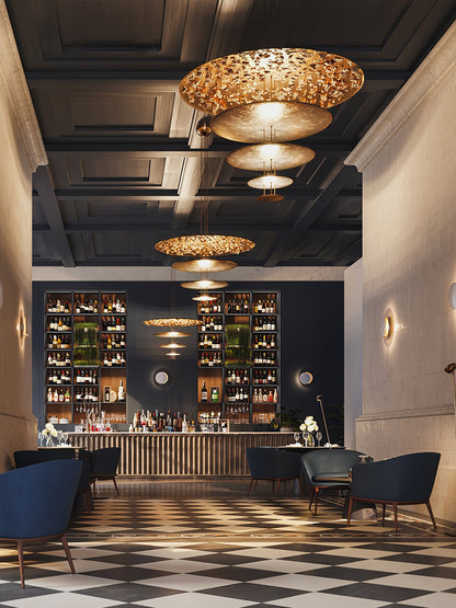 Italian Gold Leaf Chandelier