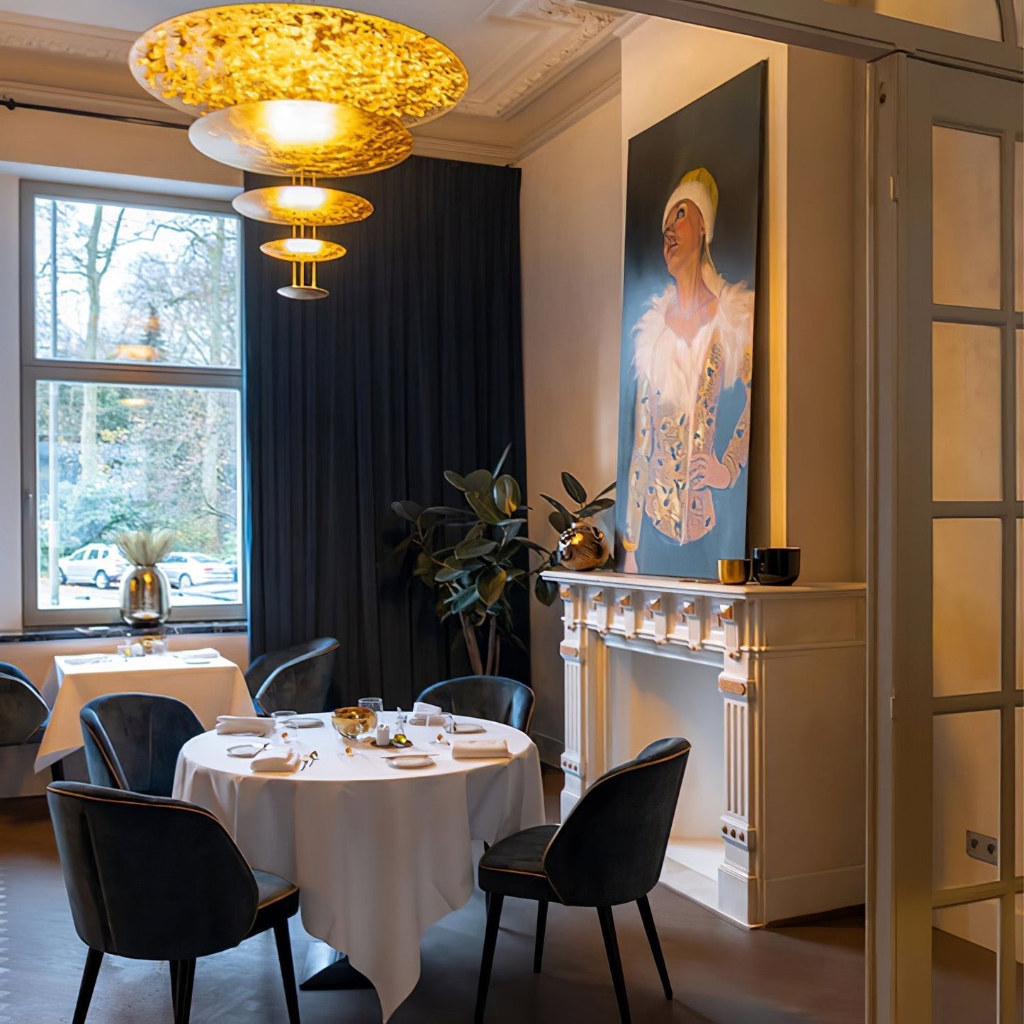 Italian Gold Leaf Chandelier