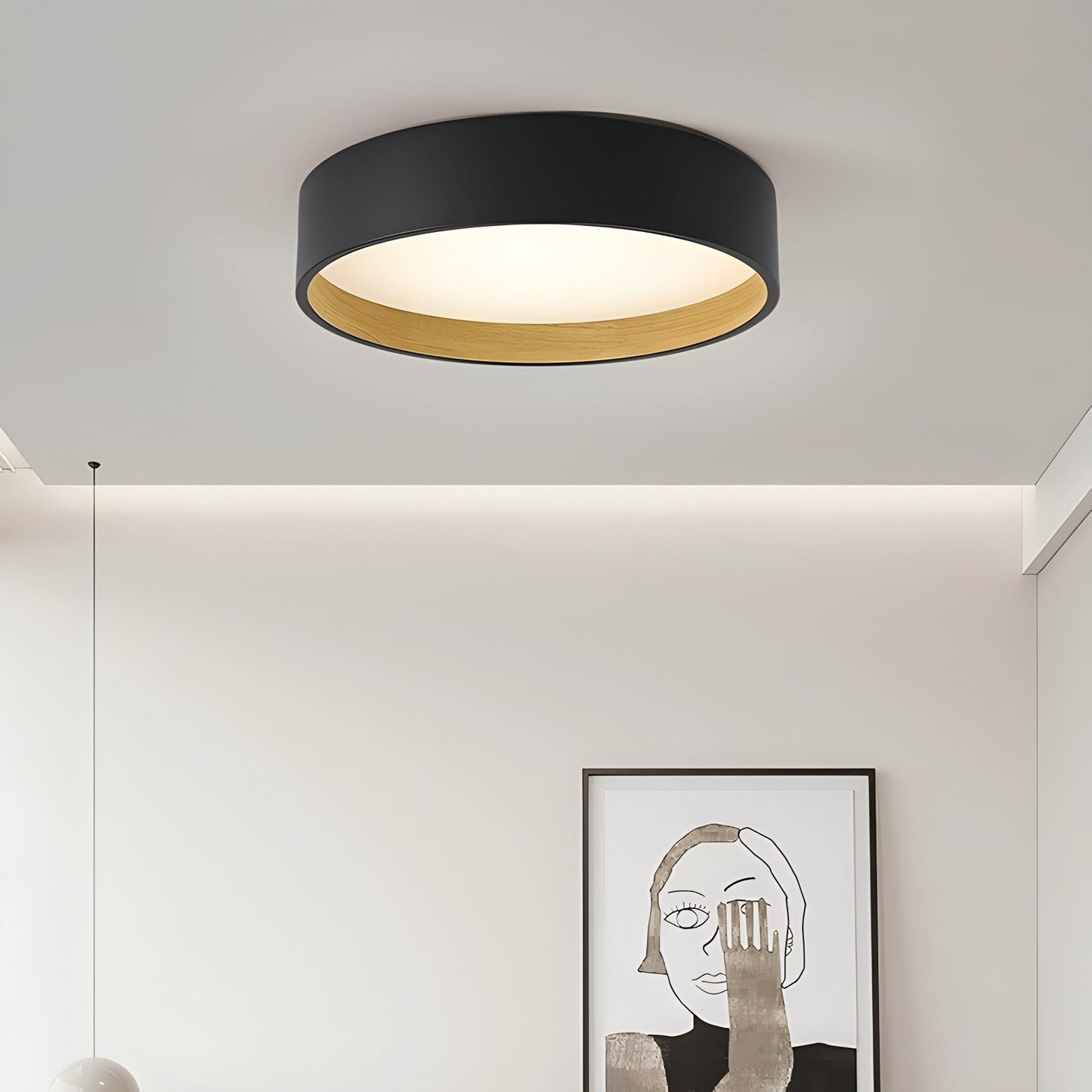 Modern Wood Grain Ceiling Lamp