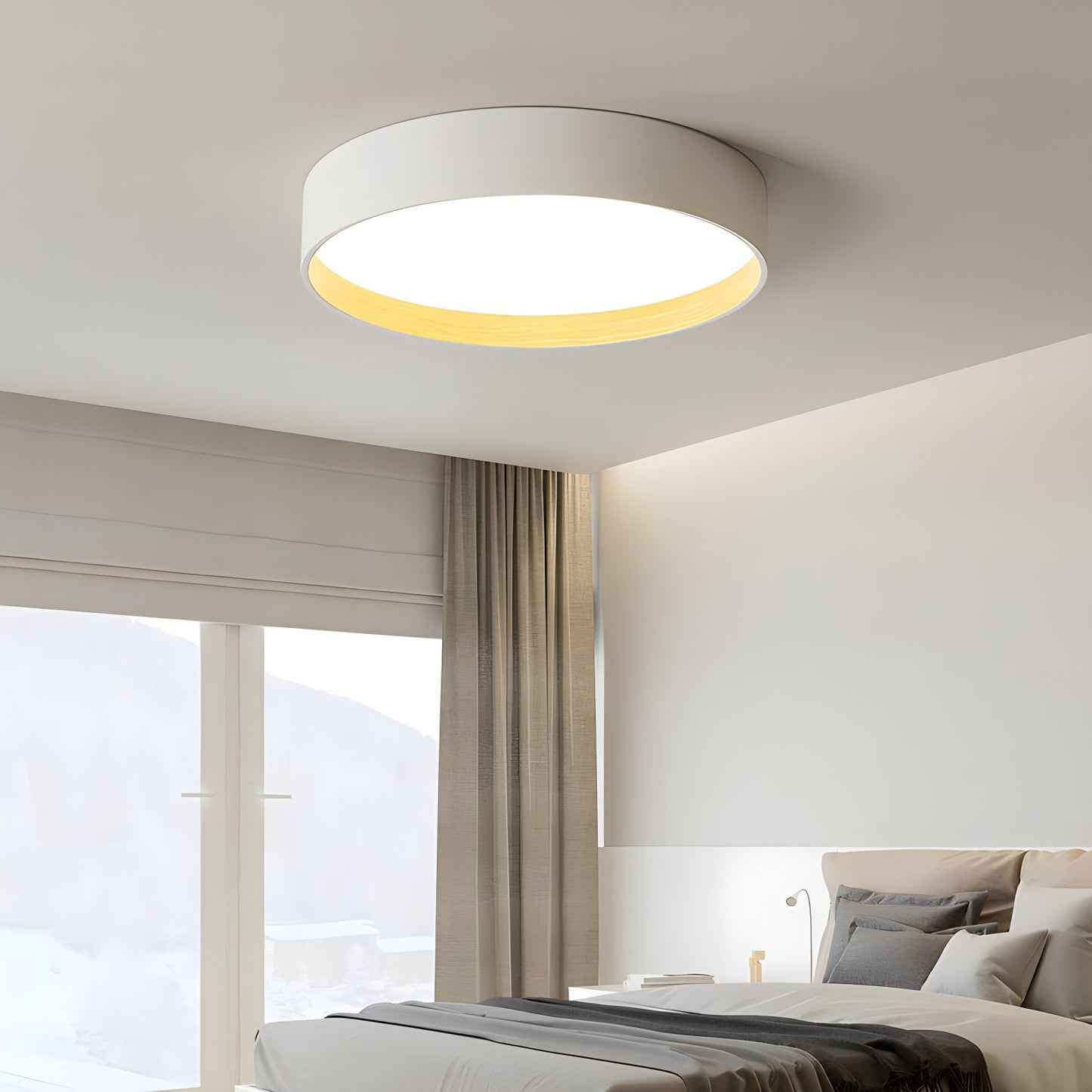 Modern Wood Grain Ceiling Lamp