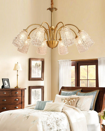 Bronze Crystal Cup Chandelier