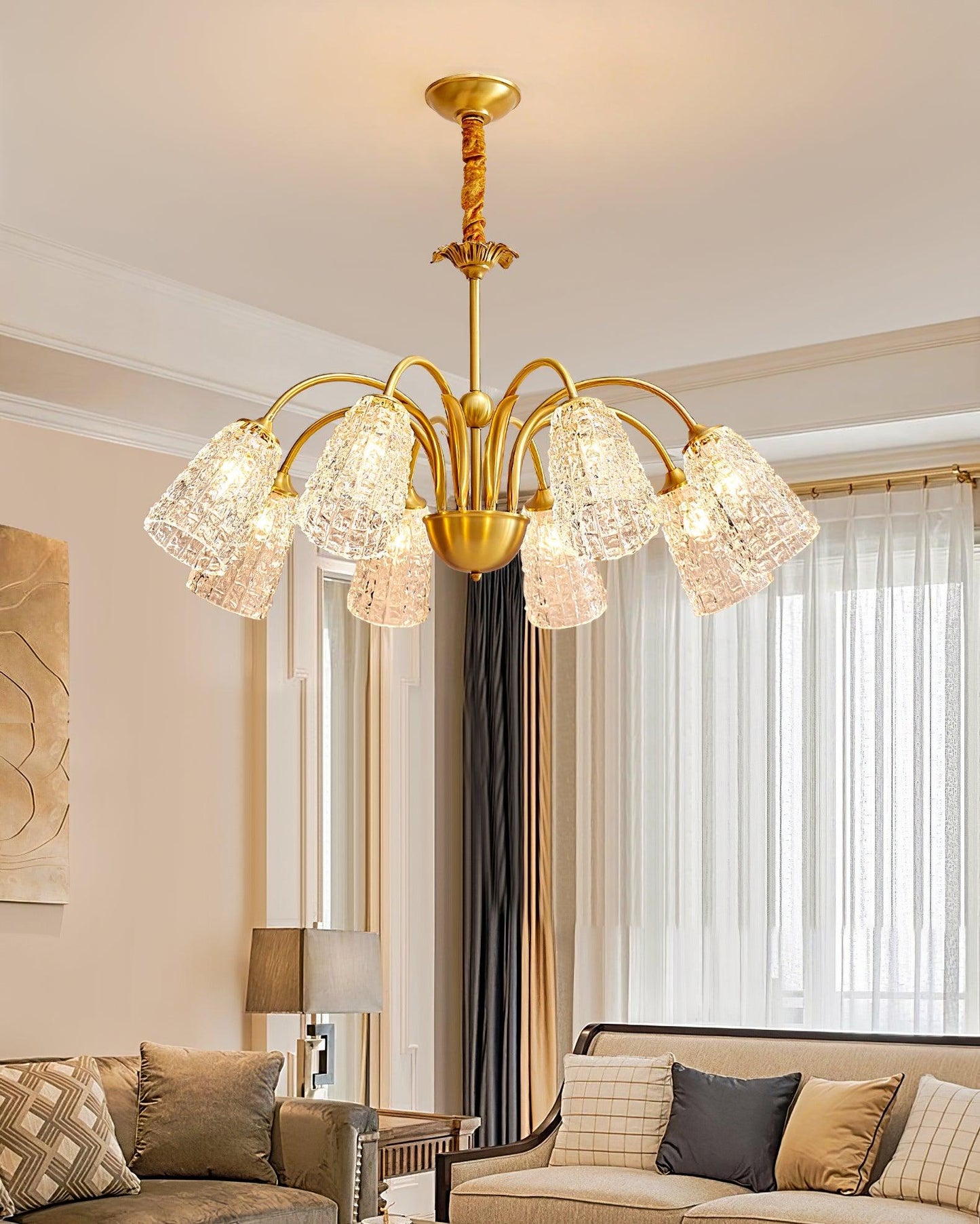 Bronze Crystal Cup Chandelier