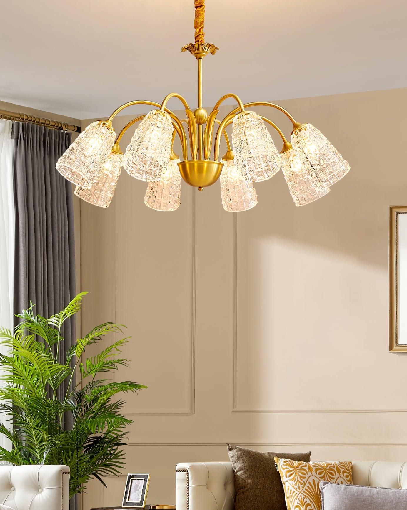 Bronze Crystal Cup Chandelier