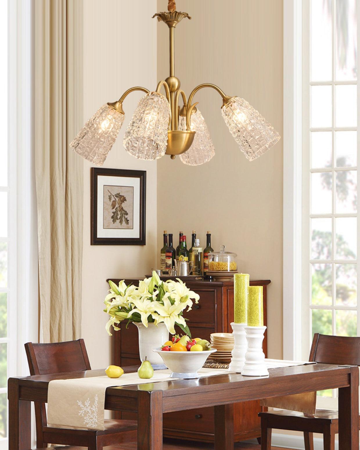 Bronze Crystal Cup Chandelier