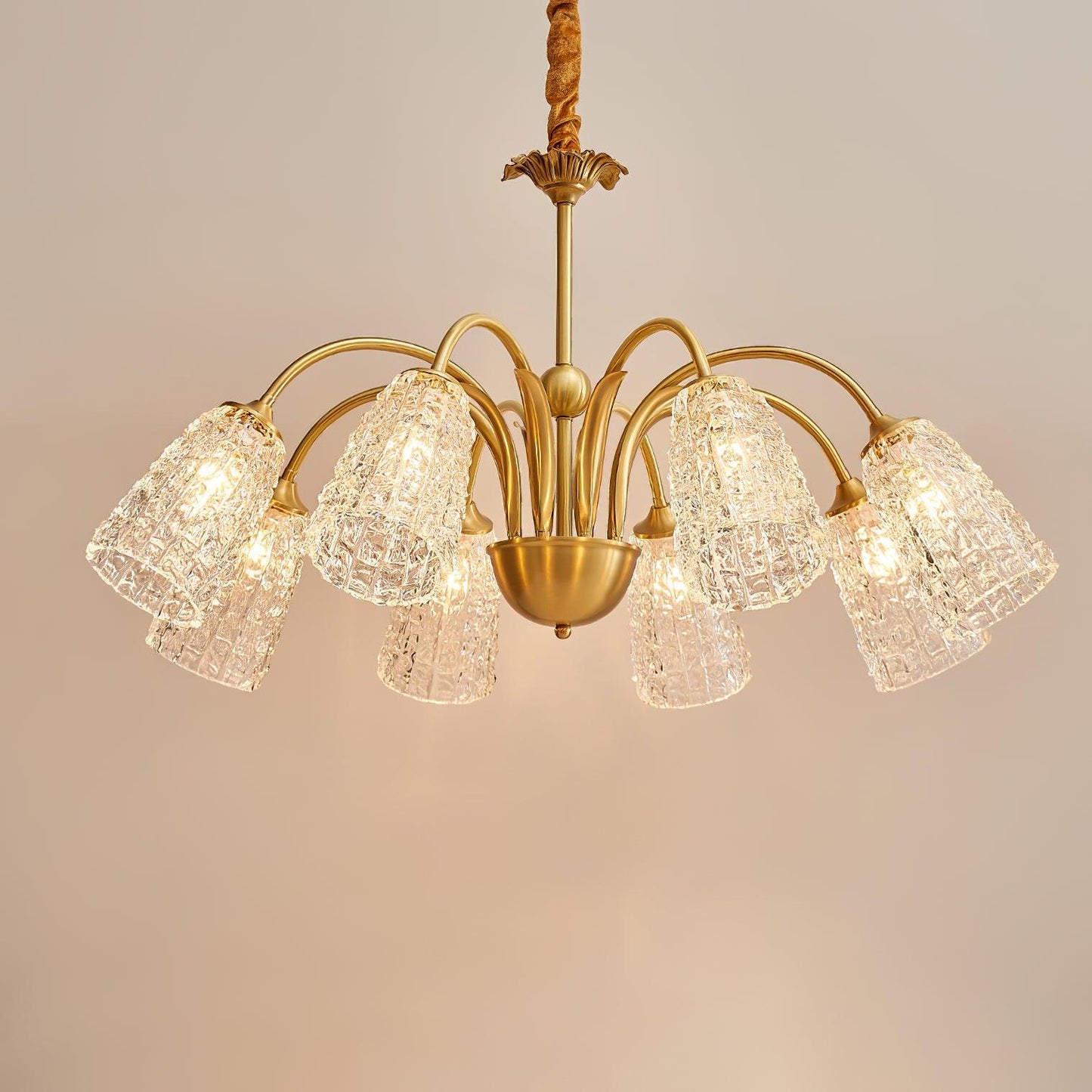 Bronze Crystal Cup Chandelier